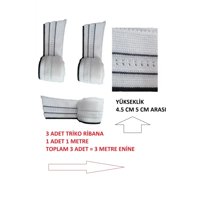 3 adet triko ribana uzun bant ölçüleri resimdedir detaylar açıklamadadır AJUR DESENLİ