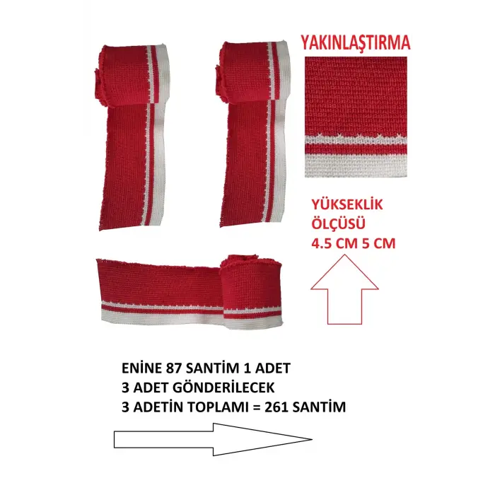 3 adet triko ribana orta uzun bant ölçüleri resimdedir detaylar açıklamadadır alt beyaz üst kırmızı