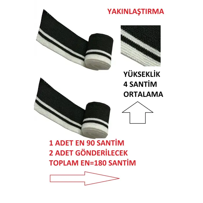 Triko Ribana Kumaş Siyah Beyaz Çizgili – Dikiş, Tasarım ve Onarım Projeleri İçin Dayanıklı Şerit Dokuma T536