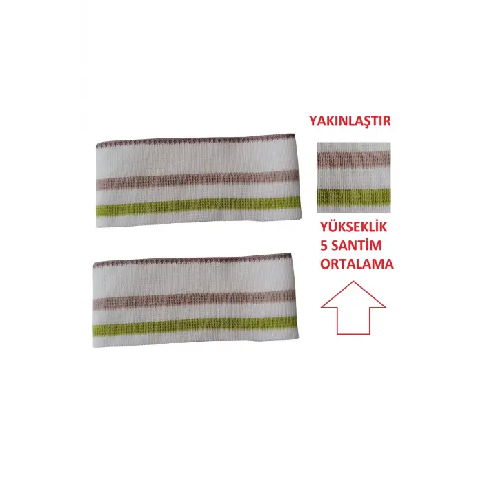 2 adet triko ribana kol manşeti ölçüleri resimlerde ve açıklamalardadır