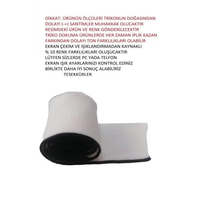 Triko Dokuma Ribana Uzun Bant 2 Adet Beyaz Siyah Çizgili Çok Amaçlı  En 98 Cm Boy 4.5 Cm T 521