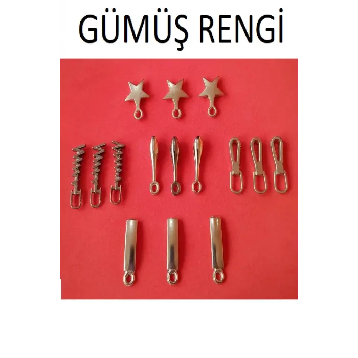 fermuar başlık ucu seti 15 adet kullanım çanta mont fermuar başlıklarında vb yerler