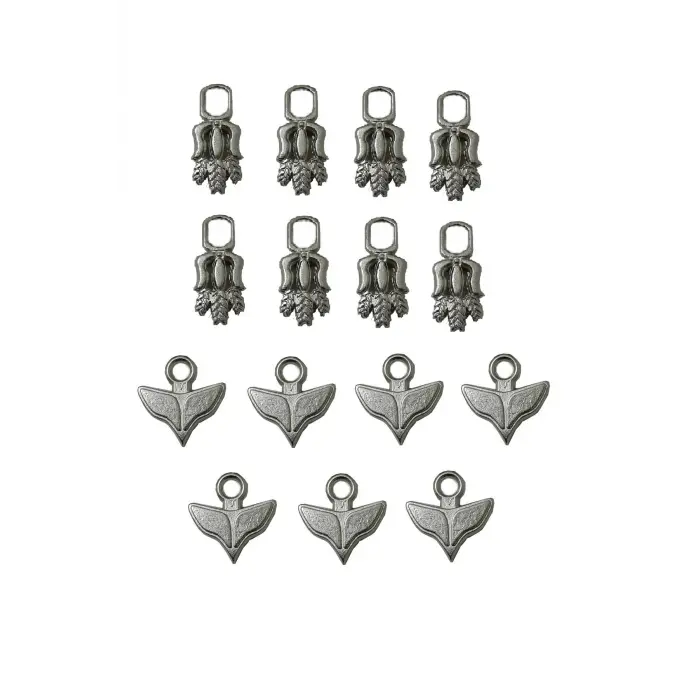 fermuar başlık ucu 15 adet gümüş rengi kullanım alanı mont çanta pantolon