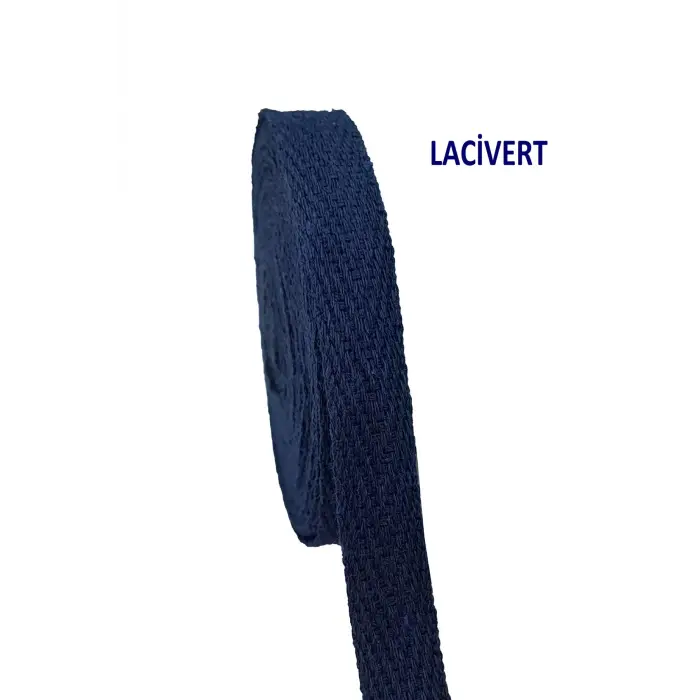Pamuklu Ekstrafor Lacivert Dar Dokuma Şerit – 1 cm x 20 metre