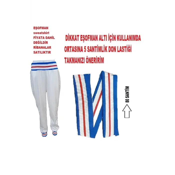 2x1 Fitilli Çok Amaçlı Kolej Ribana Kol Etek Bantı (TRİKO DOKUMA) 1 Adet