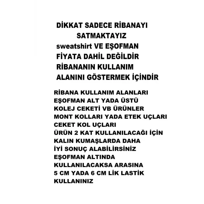 2x1 Fitilli Çok Amaçlı Kolej Ribana Kol Etek Bantı (TRİKO DOKUMA) 1 Adet