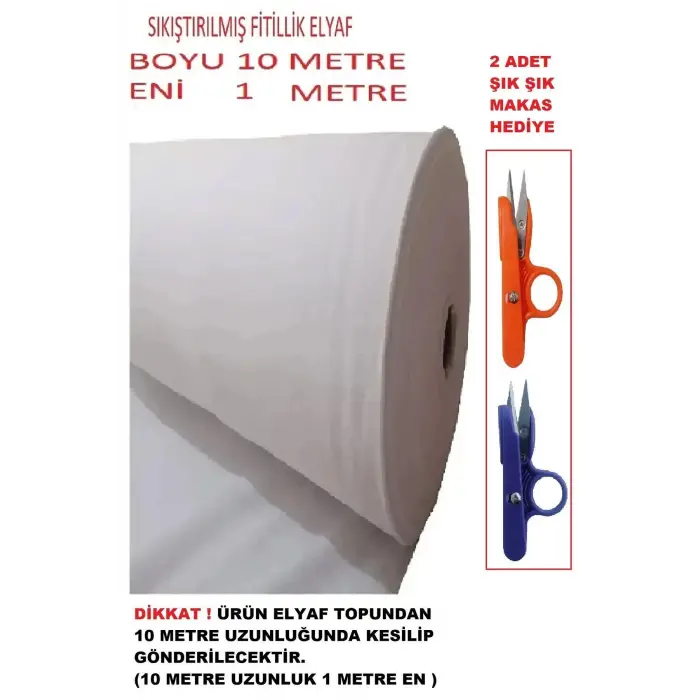 10 Metre Boyu 1 Metre Eni Fitillik Elyaf Kırkyama Patchwork Elyafı Sıkıştırılmış Makas Hediye 100 Mikron