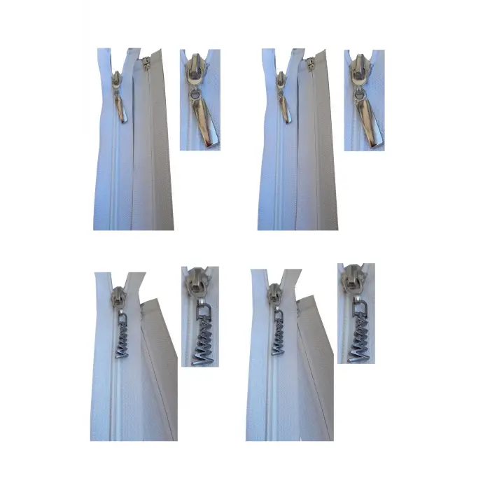 55 santim plastik dişli fermuar 2 adet farklı başlık 2 adet farklı başlık genel toplam 4 adet