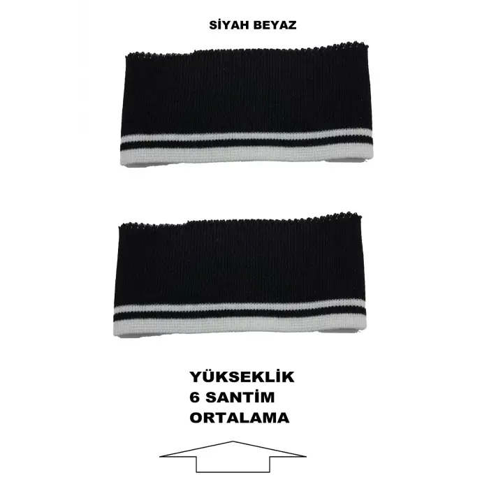 2 adet triko ribana kol manşeti ölçüleri resimlerde ve açıklamalardadır