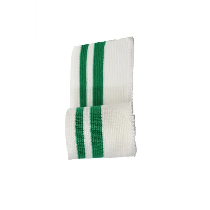 Triko Dokuma Ribana Uzun Şerit Bant Çok Amaçlı 2 Adet Beyaz Yeşil – En 1 Metre Boy 6 cm T518