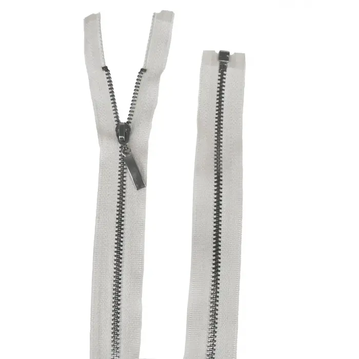 Fermuar metal dişli beyaz 55 cm 1 Adet Tekstil Malzemesi F-702