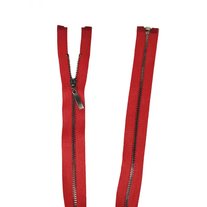 Fermuar metal dişli kırmızı 55.5 cm 1 Adet Tekstil Tasarım ve Tamirat Malzemesi F-703