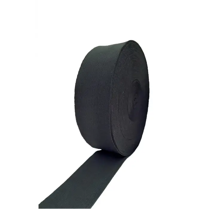 Dokuma Lastik 25 Metre 5 Santim Siyah Dokuma Eşofman Şort Paça Don Ve Bel Lastiği Siyah