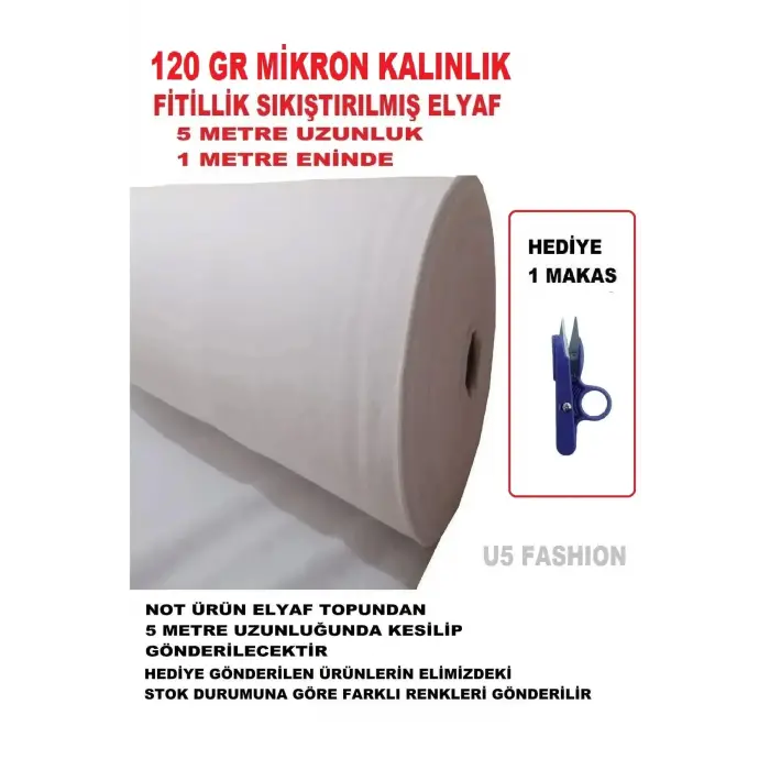 Fitillik Elyaf – Çanta Elyafı, Seccade Elyafı, Patchwork Dolgusu | 5m x 1m 120 Mikron