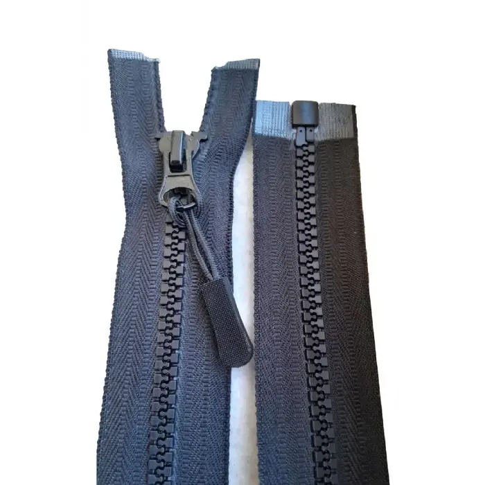 Kalın Dişli 80 Santim 1 Adet Kemik Dişli Fermuar Siyah Renk Fermuar Elcik 2 Adet