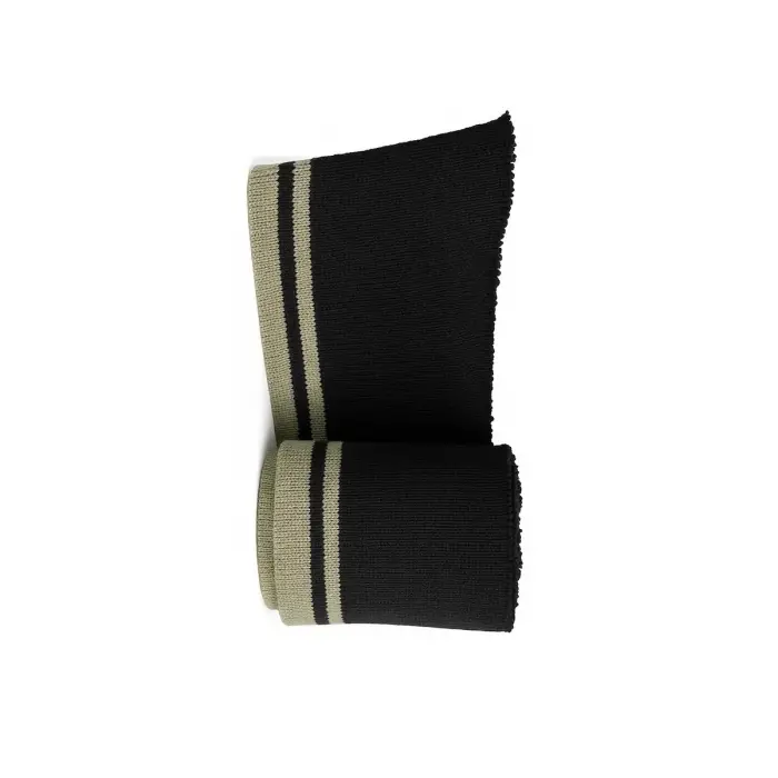 Ribana Bant Siyah Bej Çizgili Kumaş 1 Metre En 6 cm Yükseklik (2 Adet)