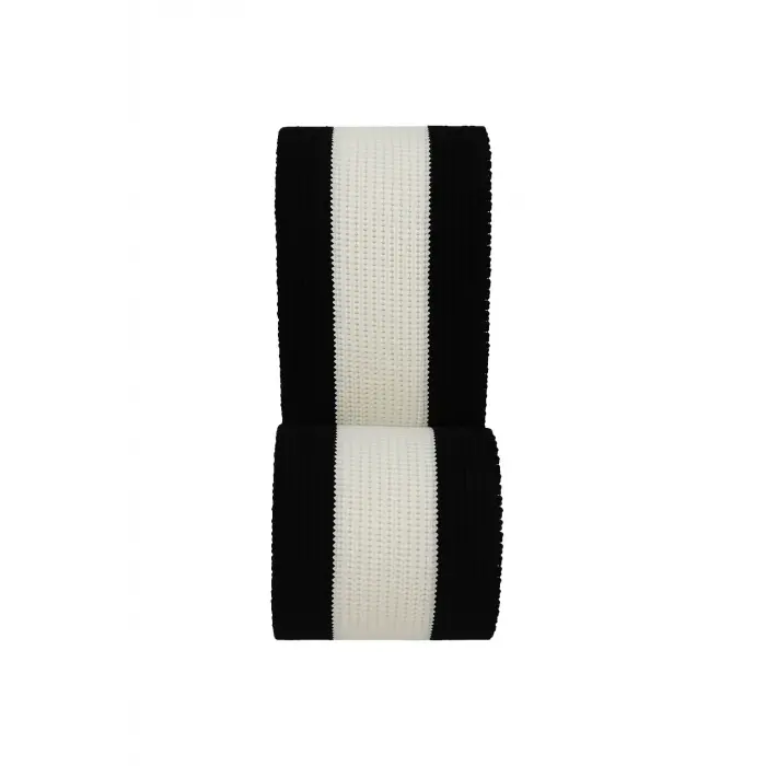 Triko Dokuma Ribana Bant Siyah Beyaz Çizgili Kumaş 88x4.5 cm Kol Ucu Paça Kenar Onarım Hobi Tasarım 1 Adet T505