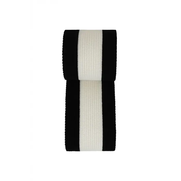 Triko Dokuma Ribana Bant Siyah Beyaz Çizgili Kumaş 88x4.5 cm Kol Ucu Paça Kenar Onarım Hobi Tasarım 1 Adet T505
