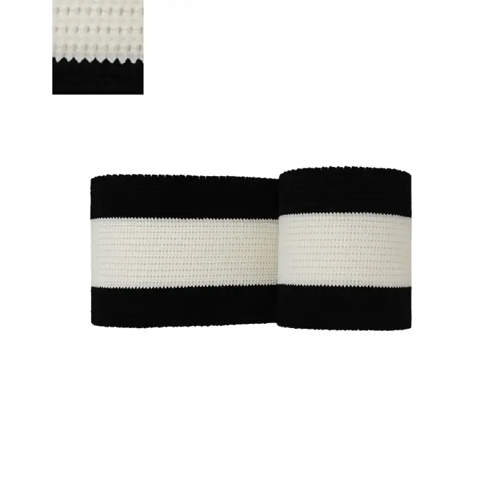 Triko Dokuma Ribana Bant Siyah Beyaz Çizgili Kumaş 88x4.5 cm Kol Ucu Paça Kenar Onarım Hobi Tasarım 1 Adet T505