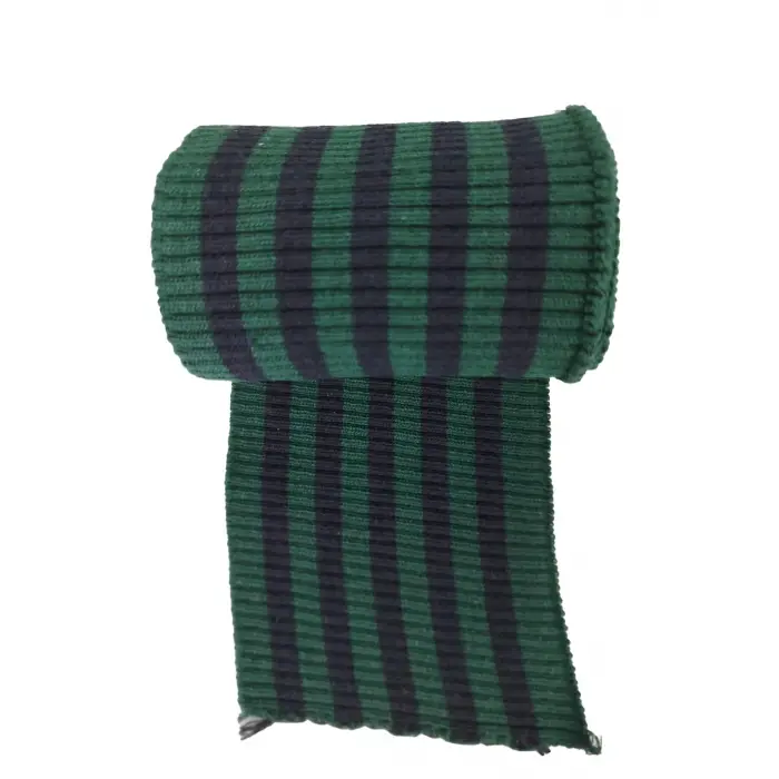 Ribana Manşet Fitilli Kol Etek Bandı Çok Amaçlı Triko Bant Yeşil Lacivert Çizgili En 90 cm boy 8 cm 1 Adet T547