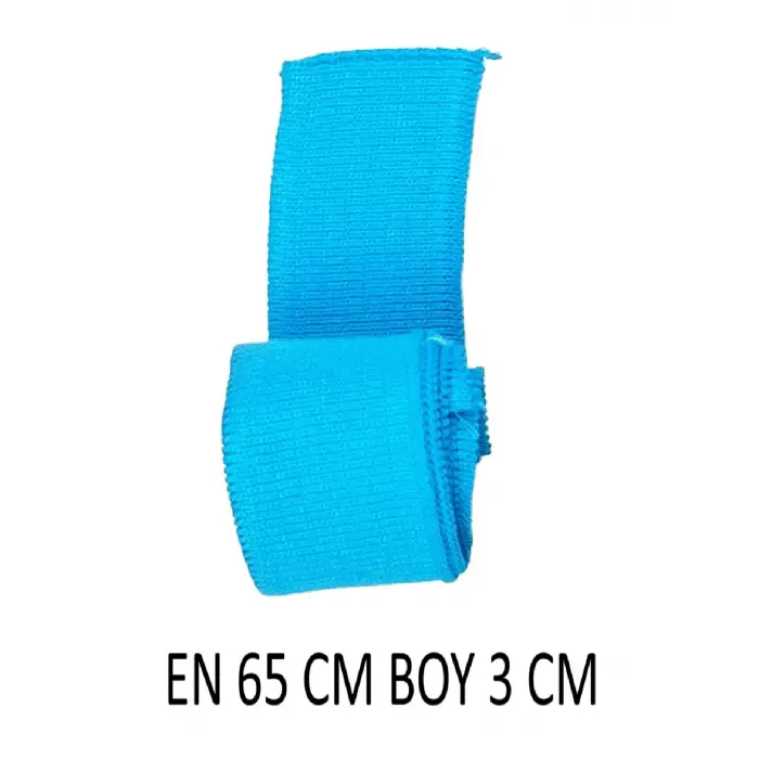 Ribana Yaka Polo Yaka Manşet Takımı Turkuaz Mavi (1 Yaka + 3 Bant)