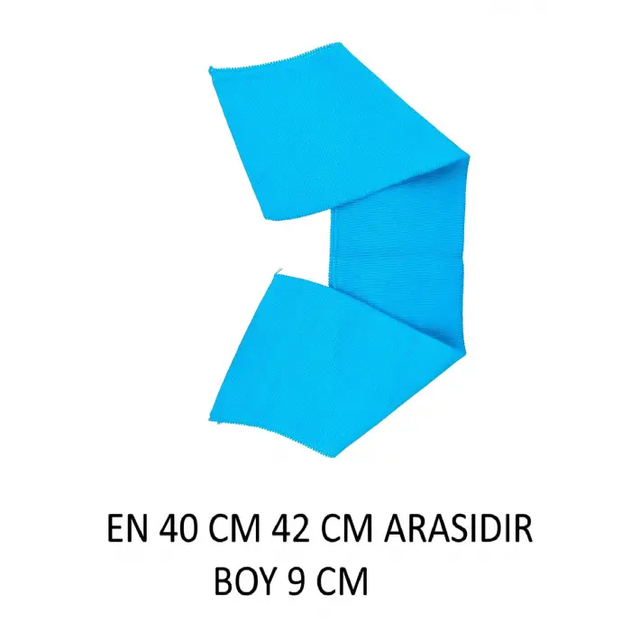 Ribana Yaka Polo Yaka Manşet Takımı Turkuaz Mavi (1 Yaka + 3 Bant)