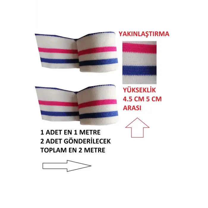 Triko Dokuma Ribana Bant 2 Adet Beyaz Mavi Fuşya Çok Amaçlı T 522