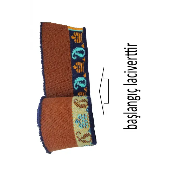 Ribana Bant Triko Dokuma Şerit 95x5 cm Lacivert Desenli 2 Adet t507