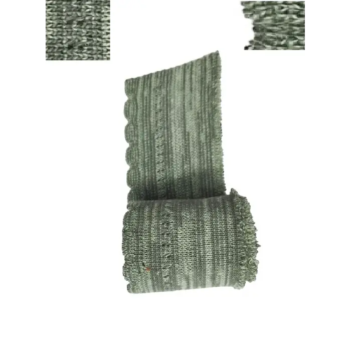 Triko Dokuma Ribana Şerit Bekletmeli Ajurlu Model Alacalı 93x4.5 cm 2 Adet T-511