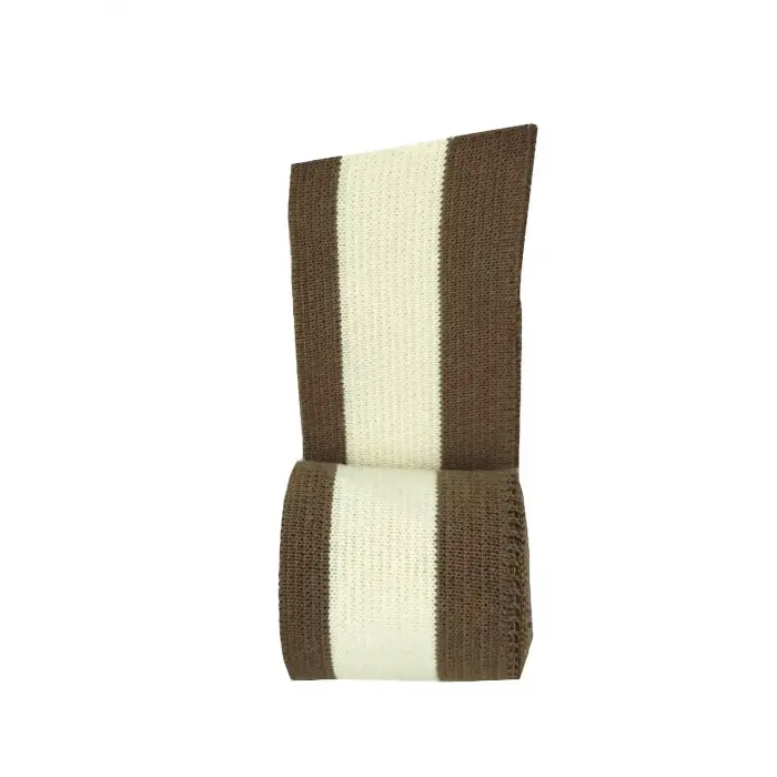 Ribana Şerit Triko Dokuma Triko Bant Kahverengi Ortası Ham Bej En 94 cm Boy 4.5 cm Çok Amaçlı Kumaş 1 Adet T503
