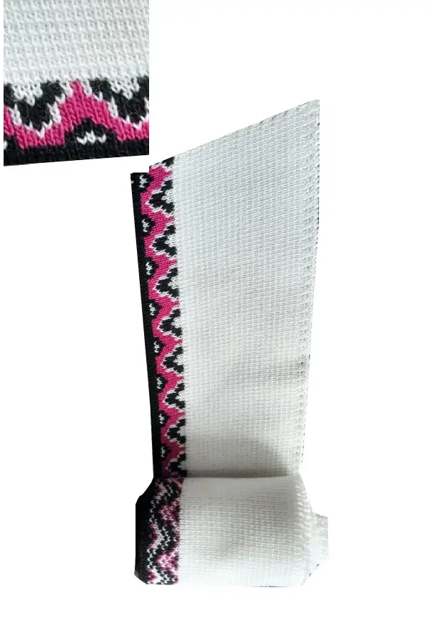 1 Adet Triko Dokuma Ribana Şerit En 96 cm Boy 5 cm Başlangıç Desenli Kumaş Bant Onarım ve Tasarım T-514