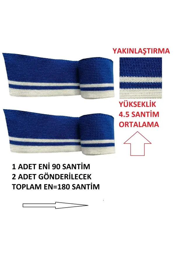 2 Adet Ribana Kumaş Şerit Bant Çok Amaçlı – Mavi Beyaz Çizgili T 545