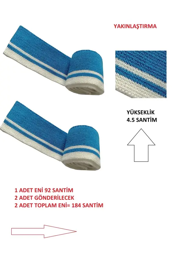 2 Adet Ribana Kumaş Şerit – Çok Amaçlı Kullanıma Uygun Triko Dokuma T 544