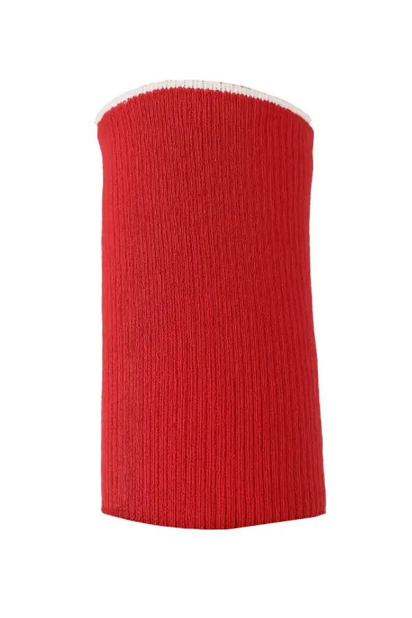Kol Ribanası Triko Dokuma Kırmızı Başlangıç Beyaz 14 cm Yükseklik 2 Adet – T 566