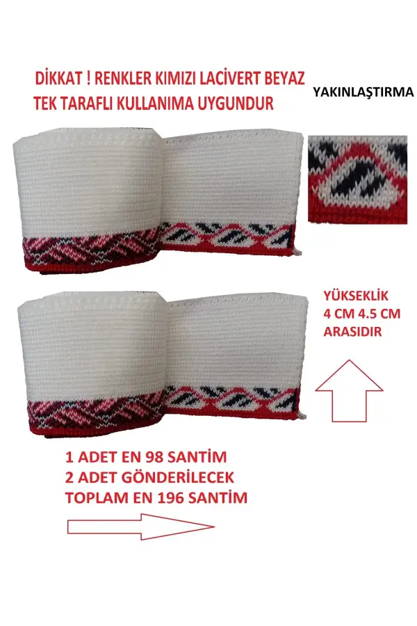 2 Adet Triko Ribana Uzun Şerit Bant Tek Taraflı Kullanıma Uygundur – T 537