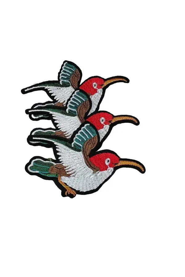 3 Adet Kuş Nakışlı Arma Yama