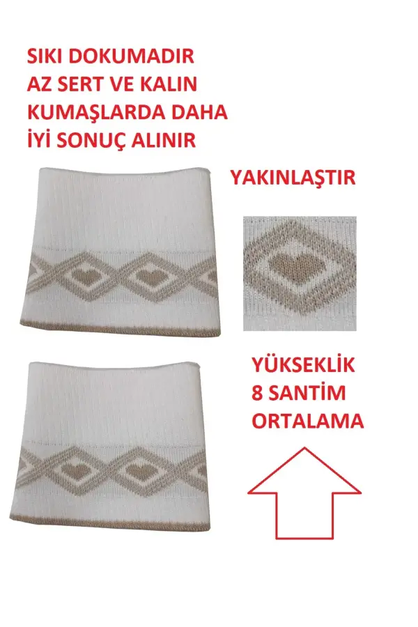 Ribana Kumaş Triko Kalpli Kol Bantı Kol Manşeti ( Triko Dur )