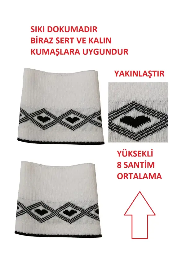 Ribana Kumaş Triko Kalpli Kol Bantı Kol Manşeti ( Triko Dur )