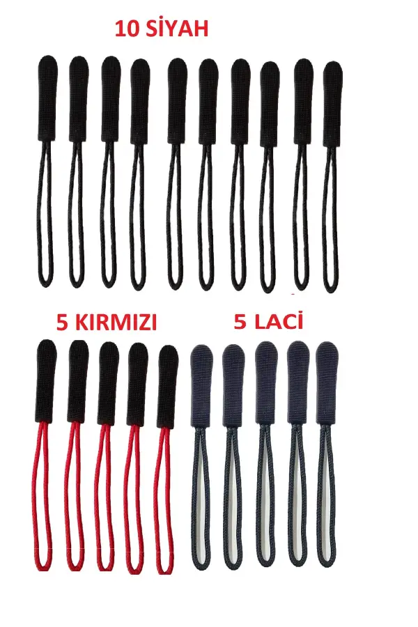 Elcik Başlığı 20 Adet Fermuar Başlığı Mont Çanta Fermuar Başlık Elciği