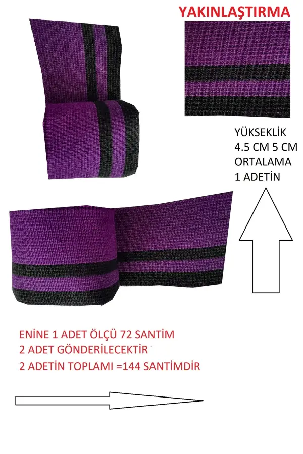 Triko Ribana Uzun Şerit Bant Çok Amaçlı Tek Ürün En 73 cm Boy 4.5 cm T-516