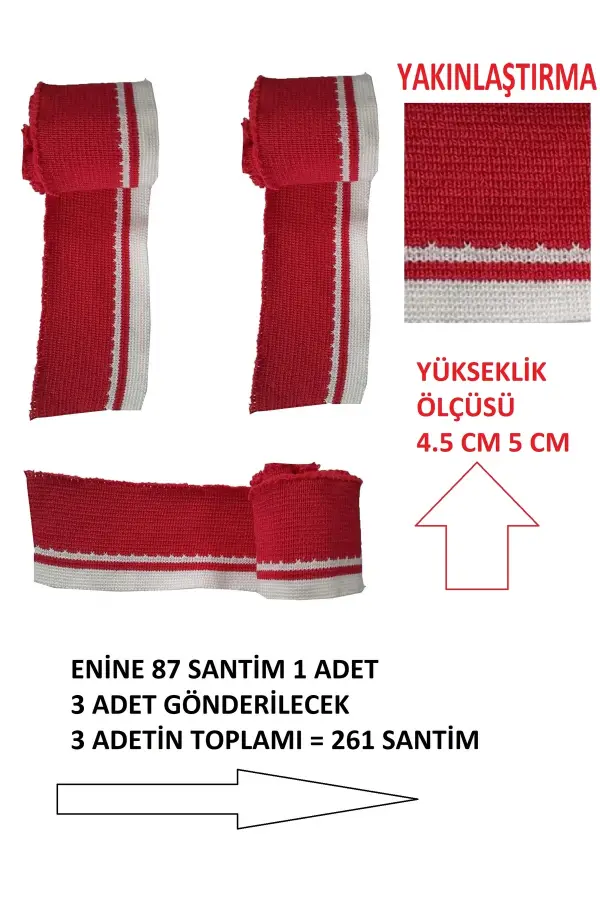 3 adet triko ribana orta uzun bant ölçüleri resimdedir detaylar açıklamadadır alt beyaz üst kırmızı
