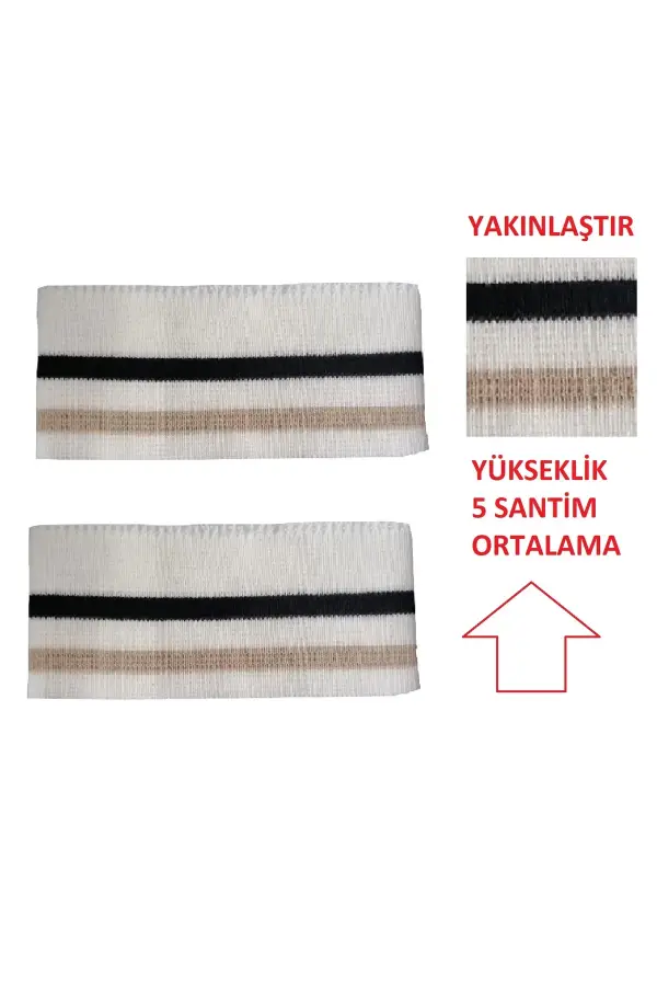 2 adet triko ribana kol manşeti ölçüleri resimlerde ve açıklamalardadır