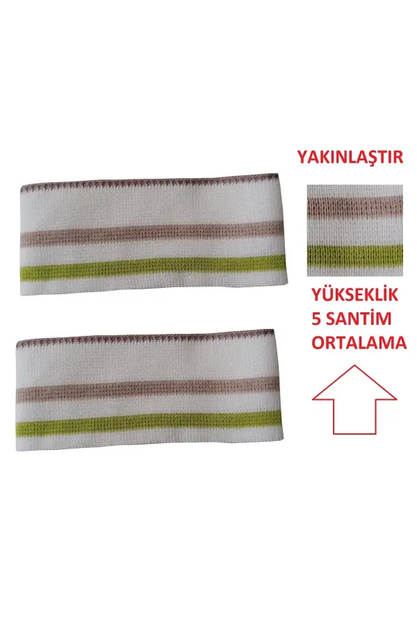 2 adet triko ribana kol manşeti ölçüleri resimlerde ve açıklamalardadır