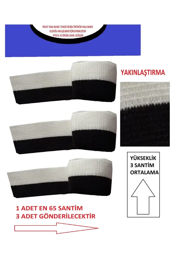 3 Adet Triko Yaka Bandı Penyeler İçin Üretilmiştir Ürünün Özellikleri Resimlerde ve Açıklamaladadır