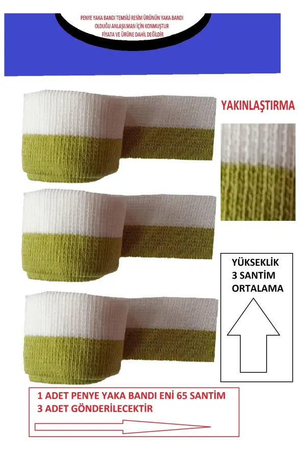 3 Adet Triko Yaka Bandı Penyeler İçin Üretilmiştir Ürünün Özellikleri Resimlerde ve Açıklamaladadır