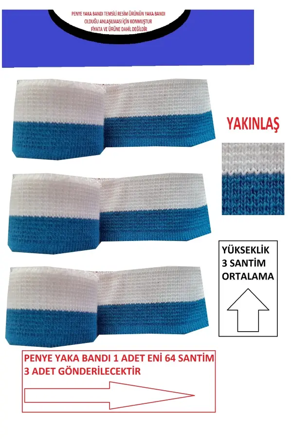 3 Adet Triko Yaka Bandı Penyeler İçin Üretilmiştir Ürünün Özellikleri Resimlerde ve Açıklamaladadır