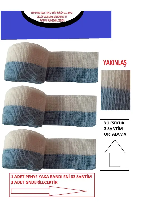 3 Adet Triko Yaka Bandı Penyeler İçin Üretilmiştir Ürünün Özellikleri Resimlerde ve Açıklamaladadır