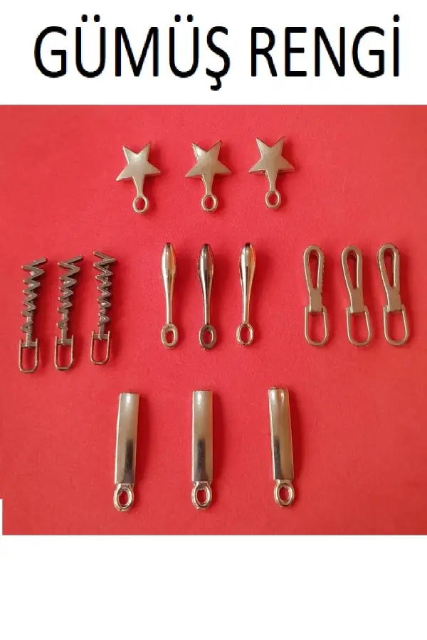 fermuar başlık ucu seti 15 adet kullanım çanta mont fermuar başlıklarında vb yerler