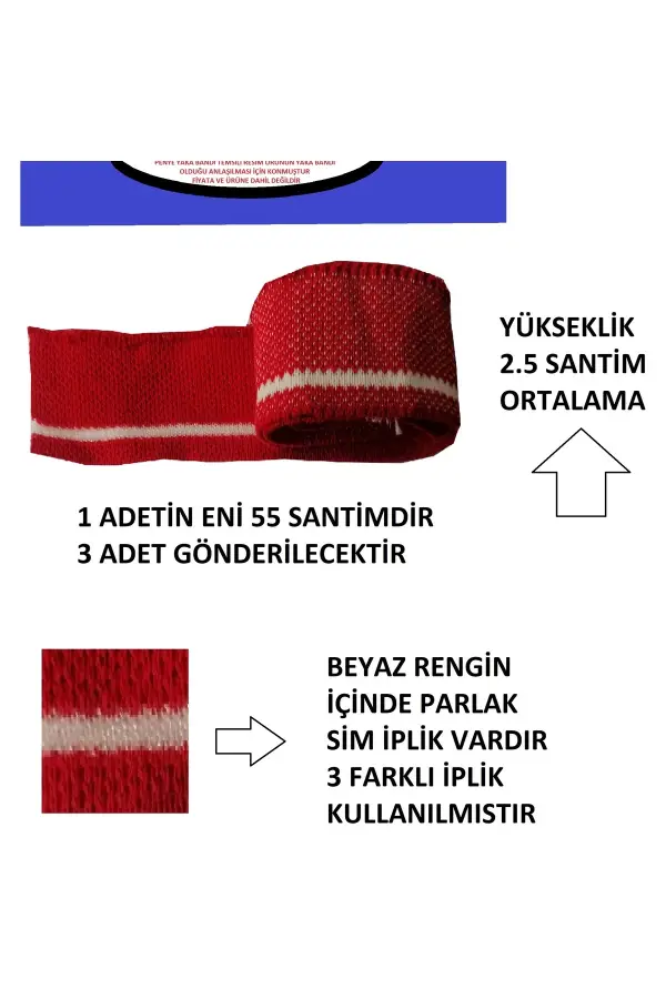 3 adet penye triko yaka bandı gerekli bilgiler resimlerde ve açıklamalarda