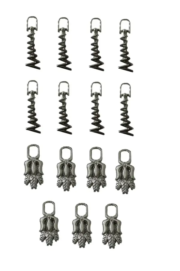 fermuar başlık ucu 15 adet gümüş rengi kullanım alanı mont çanta pantolon